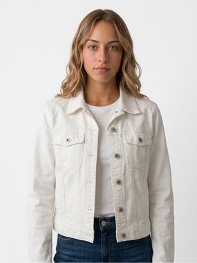 GAP White Women's Denim Trucker Jacket